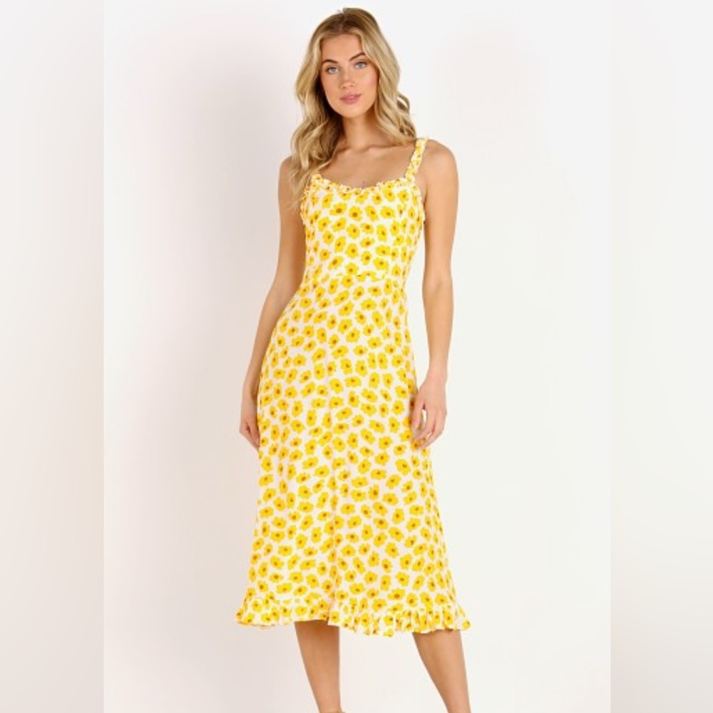 Faithfull the Brand Sunflower Print midi sundress